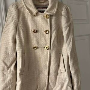 Elegant Cream Double-Breasted Juicy Couture Women's Coat